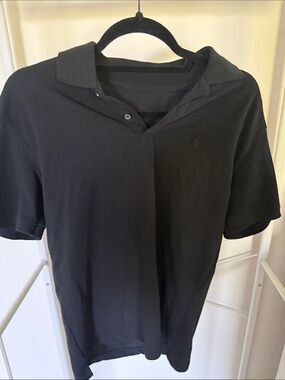 Banana Republic Black Short-Sleeve Polo